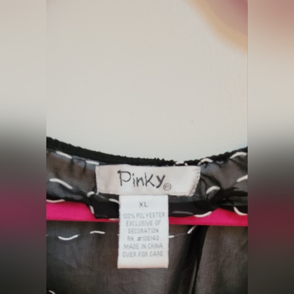 Pinky Boho Embroidered Sheer Blouse - Picture 2 of 3